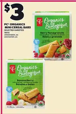 Loblaws PC ORGANICS MINI CEREAL BARS offer
