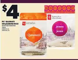 Loblaws PC BASMATI OR JASMINE RICE offer