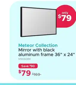 Bath Depot Meteor Collection Mirror with black aluminum frame 36 x 24 offer