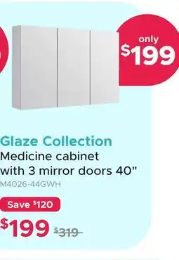 Bath Depot Glaze Collection Medicine cabinet with 3 mirror doors 40 offer