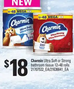 Loblaws CHARMIN ULTRA SOFT OR STRONG BATHROOM TISSUE, 12=48 ROLLS offer