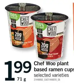Fortinos CHEF WOO PLANT BASED RAMEN CUPS offer