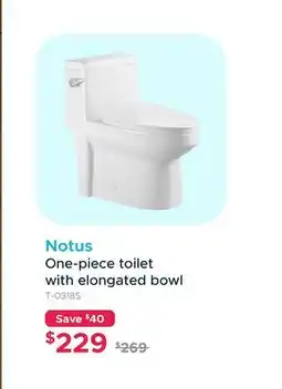 Bath Depot Notus One-piece toilet with elongated bowl offer