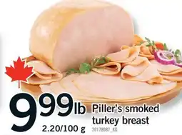 Fortinos PILLER'S SMOKED TURKEY BREAST, 2.20/100 g offer