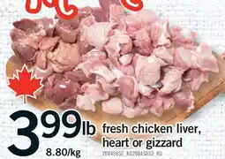 Fortinos FRESH CHICKEN LIVER, HEART OR GIZZARD offer