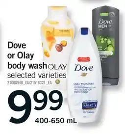 Fortinos DOVE OR OLAY BODY WASH offer