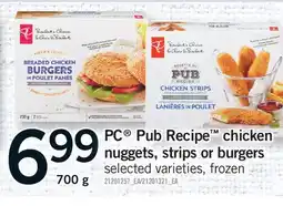Fortinos PC PUB RECIPE NUGGETS, STRIPS OR BURGERS offer