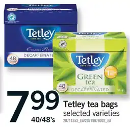 Fortinos TETLEY TEA BAGS, 40/48's offer