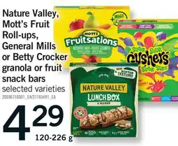 Fortinos NATURE VALLEY, MOTT'S FRUIT ROLL-UPS, GENERAL MILLS OR BETTY CROCKER GRANOLA OR FRUIT SNACK BARS offer