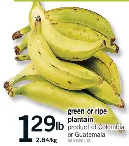 Fortinos Ripe Green Plantain offer