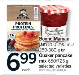 Fortinos BONNE MAMAN JAM, 250-290 ML, 250-380 G OR QUAKER PANCAKE MIX, 650/725 G offer