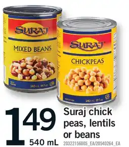 Fortinos SURAJ CHICK PEAS, LENTILS OR BEANS offer