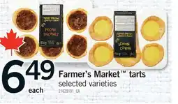 Fortinos FARMER'S MARKET TARTS offer