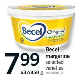 Fortinos BECEL MARGARINE, 637/850 g offer
