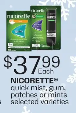 Fortinos NICORETTE quick mist, gum, patches or mints offer