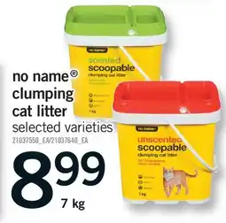 Fortinos NO NAME CLUMPING CAT LITTER offer
