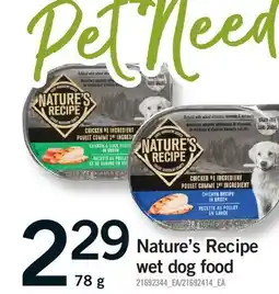 Fortinos NATURE'S RECIPE WET DOG FOOD offer