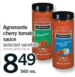 Fortinos AGROMONTE CHERRY TOMATO SAUCE offer