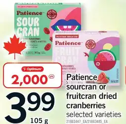 Fortinos PATIENCE SOURCRAN OR FRUITCRAN DRIED CRANBERRIES offer