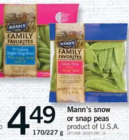 Fortinos MANN'S SNOW OR SNAP PEAS, 170/227 G offer
