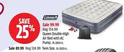 Canadian Tire Coleman Queen Double-High Air Bed with AC Pump offer