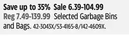 Canadian Tire Selected Garbage Bins and Bags offer