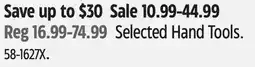 Canadian Tire Selected Hand Tools offer