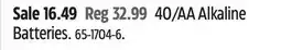 Canadian Tire NOMA 40/AA Alkaline Batteries offer