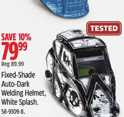Canadian Tire Mastercraft Fixed-Shade Auto-Dark Welding Helmet, White Splash offer