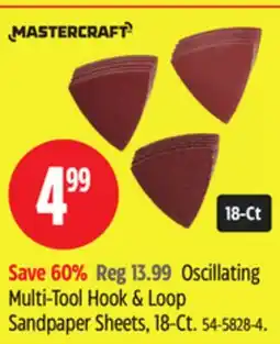 Canadian Tire Mastercraft Oscillating Multi-Tool Hook & Loop Sandpaper Sheets offer