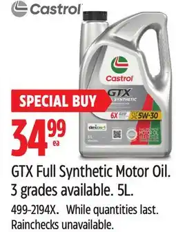 Canadian Tire Castrol GTX Full Synthetic Motor Oil offer
