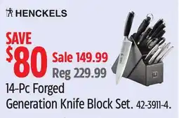 Canadian Tire Henckels 14-Pc Forged Generation Knife Block Set offer