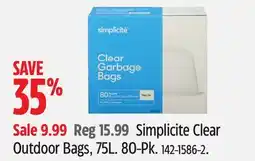 Canadian Tire Simplicite Clear Outdoor Bags offer