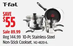 Canadian Tire T-fal 10-Pc Stainless-Steel Non-Stick Cookset offer