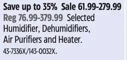 Canadian Tire NOMA Selected Humidifier, Dehumidifiers, Air Purifiers and Heater offer