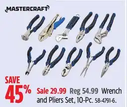 Canadian Tire Mastercraft Wrench and Pliers Set, 10-Pc offer
