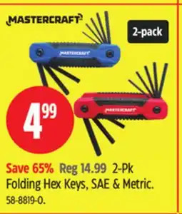 Canadian Tire Mastercraft 2-Pk Folding Hex Keys offer