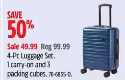 Canadian Tire 4-Pc Luggage Set. 1 carry-on and 3 packing cubes offer