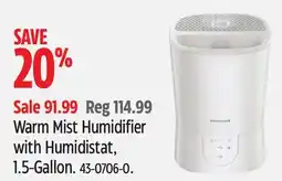 Canadian Tire Warm Mist Humidifier with Humidistat, 1.5-Gallon offer