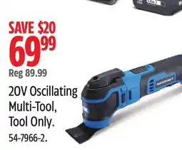 Canadian Tire Mastercraft 20V Oscillating Multi-Tool, Tool Only offer