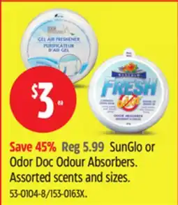 Canadian Tire Sun Glo or Odor Doc Odour Absorbers offer