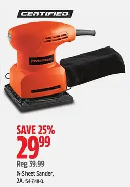 Canadian Tire Certified 1⁄4-Sheet Sander, 2A offer
