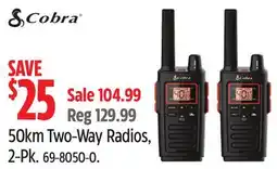 Canadian Tire Cobra 50km Two-Way Radios, 2-Pk offer