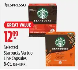 Canadian Tire Selected Starbucks Vertuo Line Capsules offer