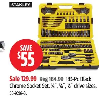 Canadian Tire Stanley 183-Pc Black Chrome Socket Set offer