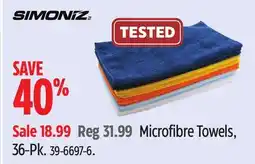 Canadian Tire SIMONIZ Microfibre Towels offer