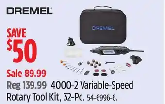 Canadian Tire Dremel 4000-2 Variable-Speed Rotary Tool Kit, 32-Pc offer