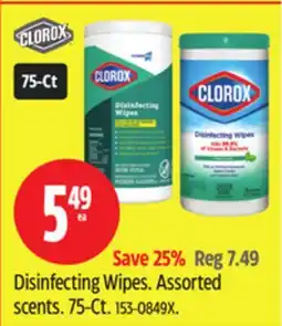 Canadian Tire Disinfecting Wipes offer