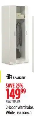 Canadian Tire Sauder 2-Door Wardrobe offer