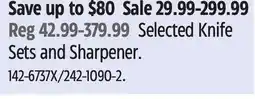 Canadian Tire Henckels Selected Knife Sets and Sharpener offer